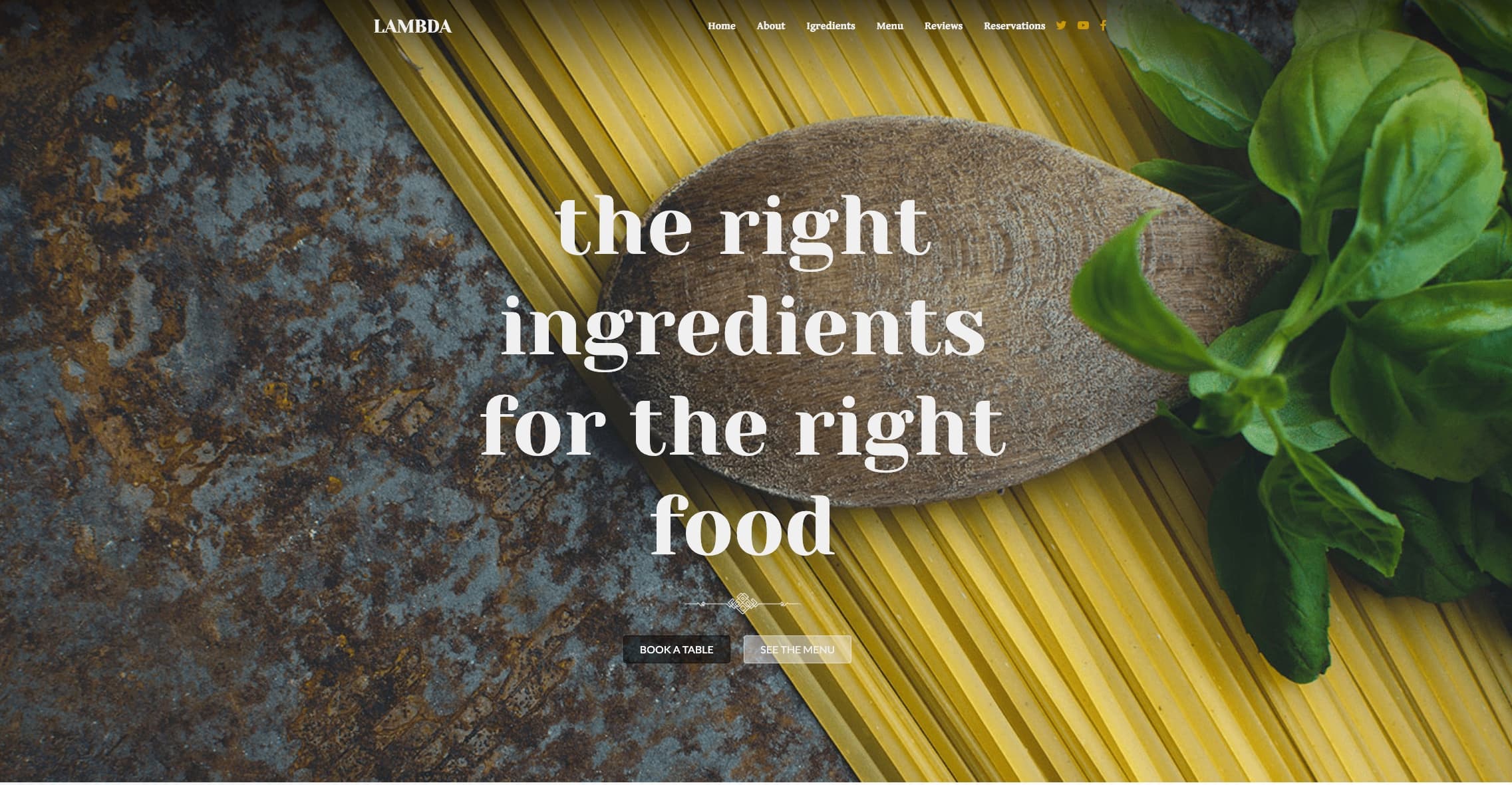 Restaurant food website